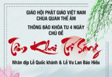 THÔNG BÁO KHÓA TU 4 NGÀY VỚI CHỦ ĐỀ “TÂM KHAI TRÍ SÁNG”